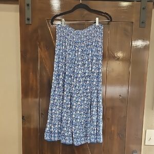 Max Studio Floral Blue Skirt L
